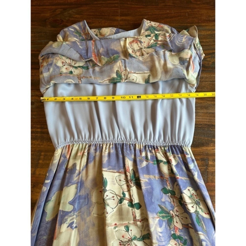 VINTAGE Coldwater Creek Dress Floral Blue Woman Size 14 Cottagecore GrandmaCore - Picture 9 of 14